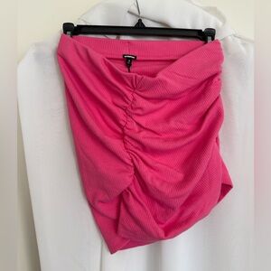 NWT Monrow Ruched Hot Pink Mini Skirt